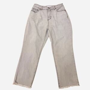 LOFT Women's Grey denim Jeans with a flared leg Size 4